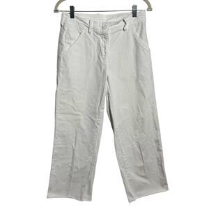 Free People Cargo Wide Leg Pants Women 2 White Minimal Boho Coastal Utility